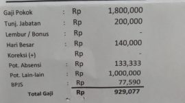 Slip Gaji Mantan Karyawan Al-Baik